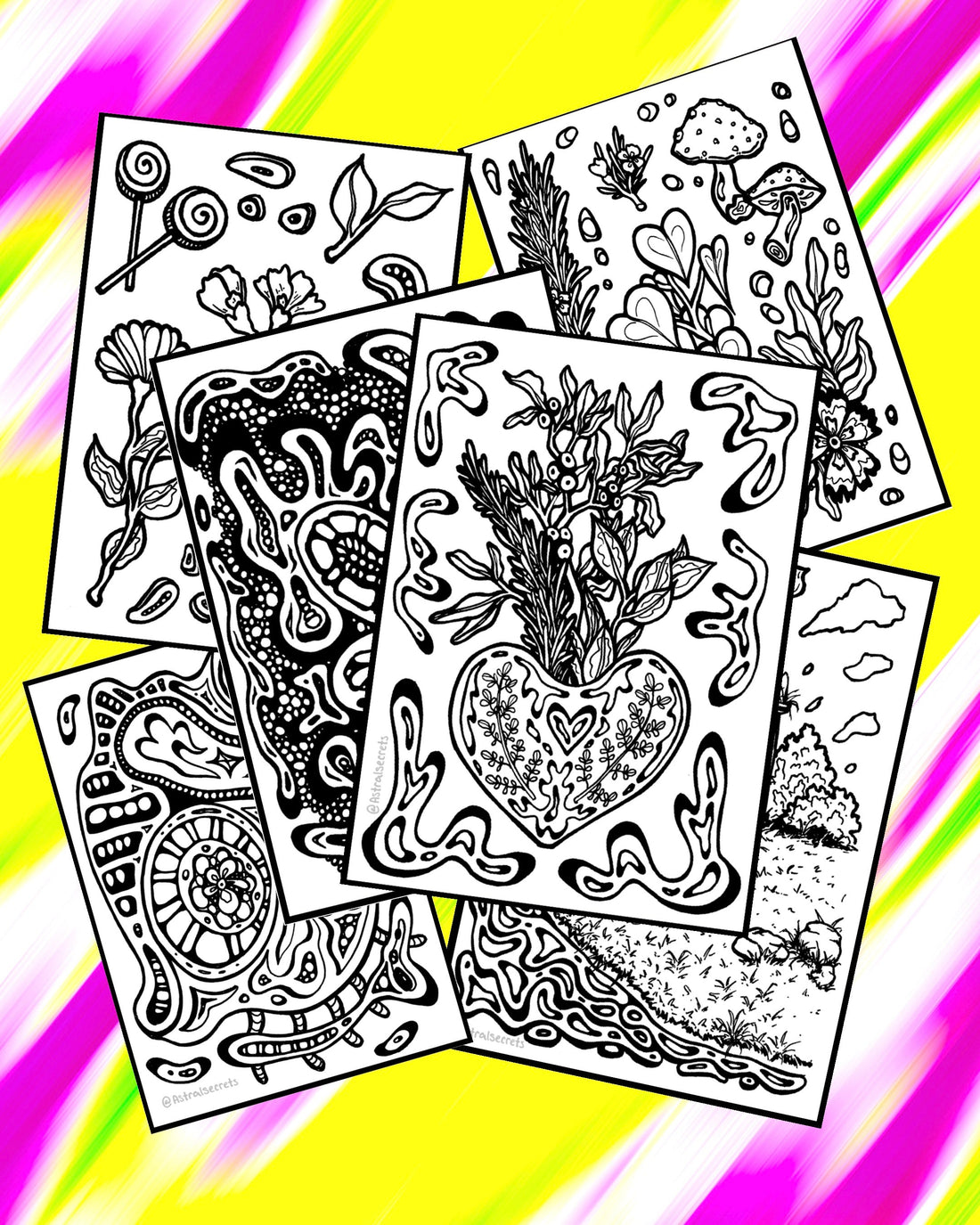 FREE Monthly Coloring Book Pages, February Edition