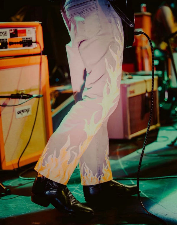 Will Squires custom flame pants (Ash Redhorse and the Midnight Suns, Rosebay, Blackwatch) --PHOTO CREDIT @Whxsper on Instagram!--